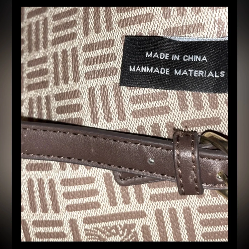 Anne Klein Lion Logo Satchel Shoulder/Handle Khaki/Brown Handbag Purse W/Wallet